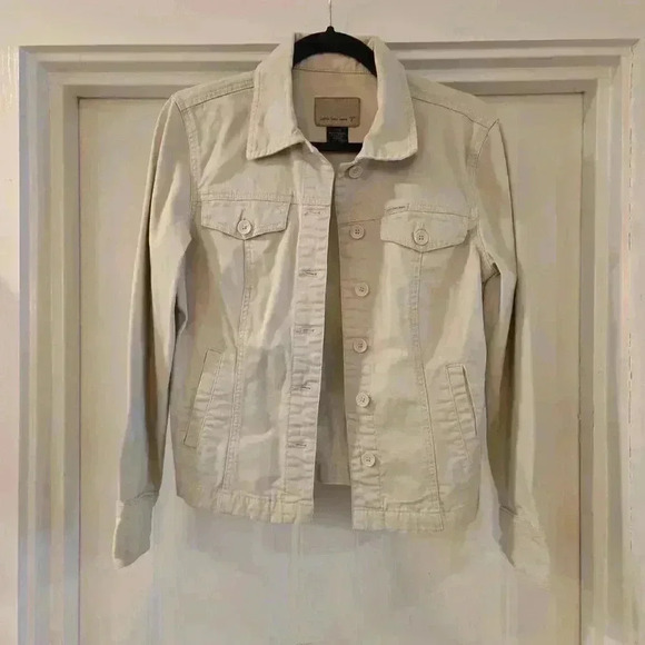 Calvin Klein Jeans Womens Jean Jacket Cream Tan Size Small - Picture 3 of 12